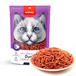 Wanpy Soft Duck Jerky Strips for Cat 80g - godbid til katte